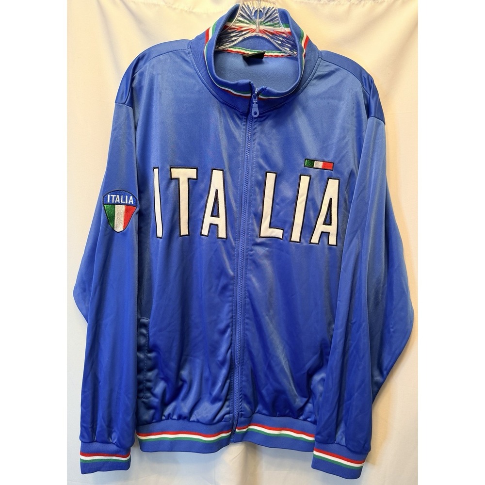 Infinity Brand Italia Full Zip Track Jacket Size 3XL Blue Embroidered Logo